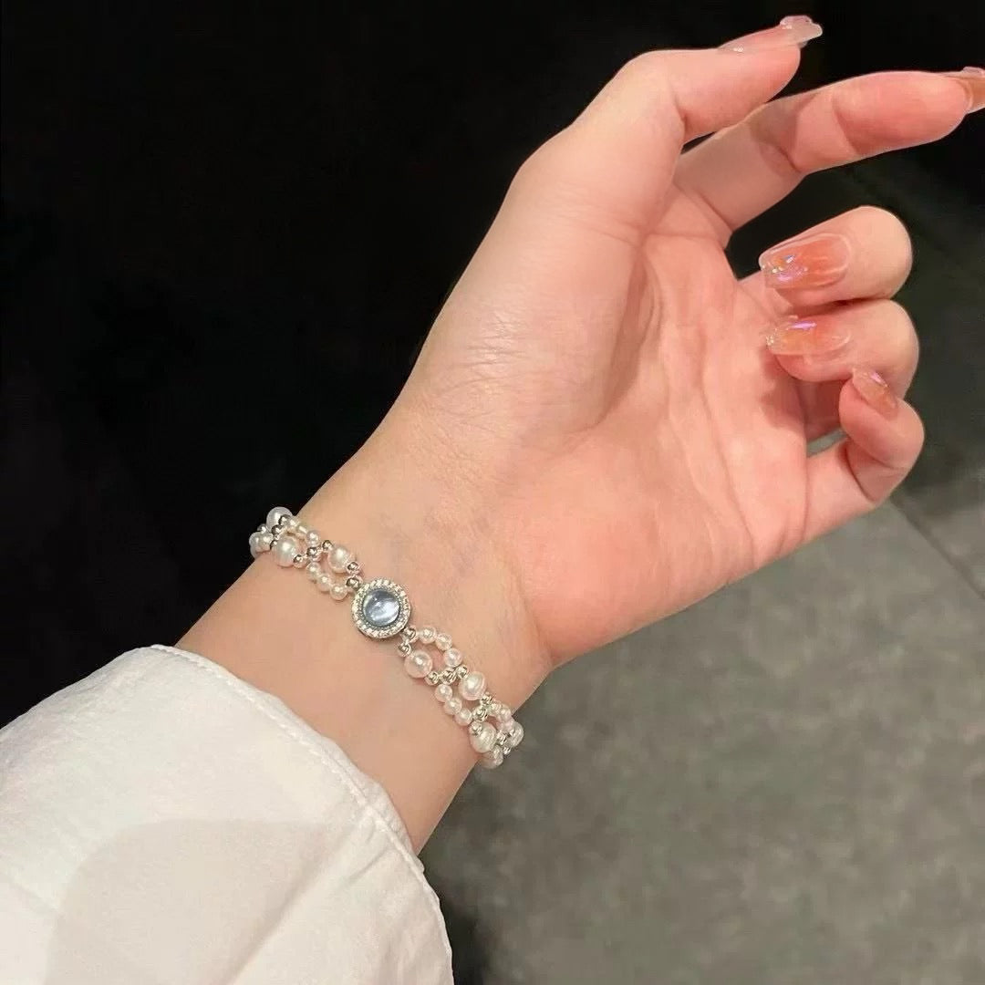 Double Strand Pearl Accent Bracelet