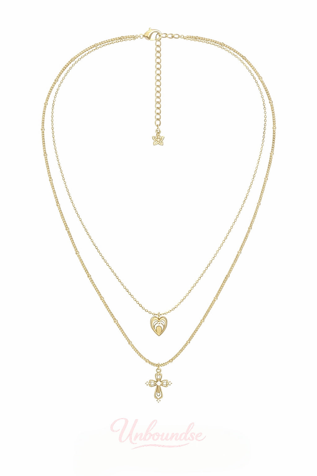 Silver Plated Vintage Layered Cross Necklace