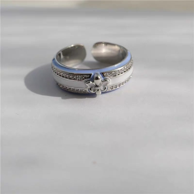 Fleur Oil Enamel Adjustable Ring