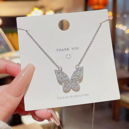 Glistening Filigree Butterfly Necklace | Luxe Stainless Steel Statement