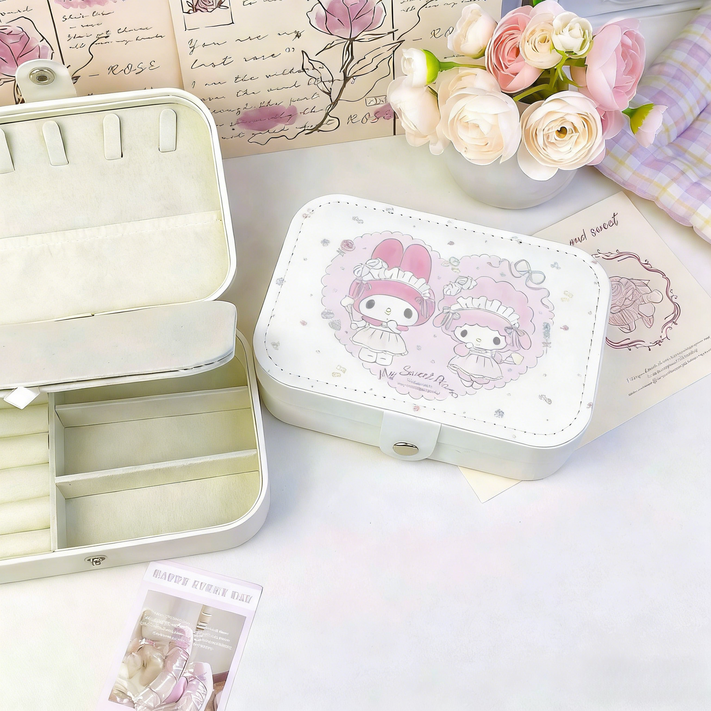 Elegant Ballet-Style Jewelry Organizer - Premium Portable Case for Travel, Stores Earrings, Rings & Necklaces with Large Capacity