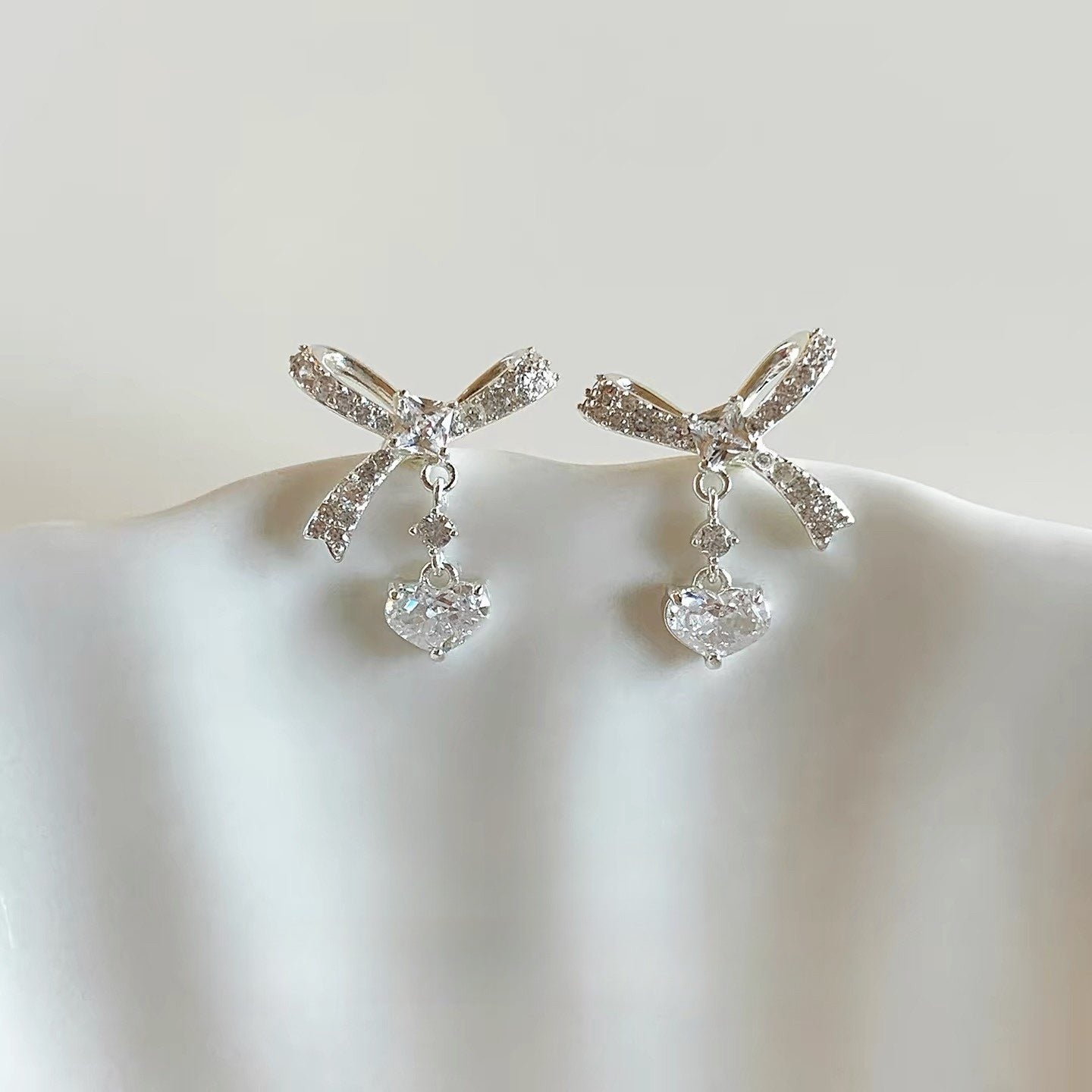 The "Coquette" Bow Drops - S925 Silver Post