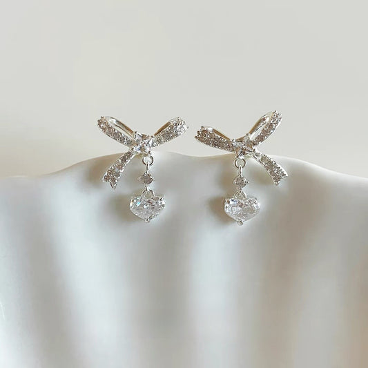 The "Coquette" Bow Drops - S925 Silver Post