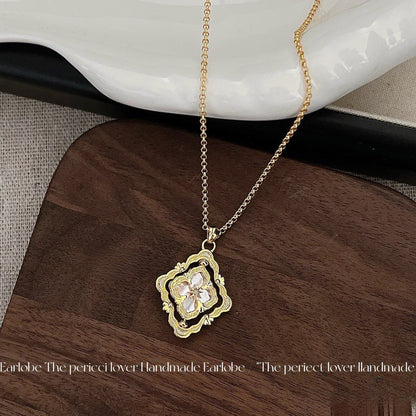 "Ethereal Spinner" Pink Mother-of-Pearl Clover Necklace – A Rotating Token of Luck