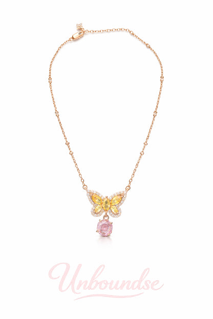 Rose Gold Butterfly Pendant Necklace