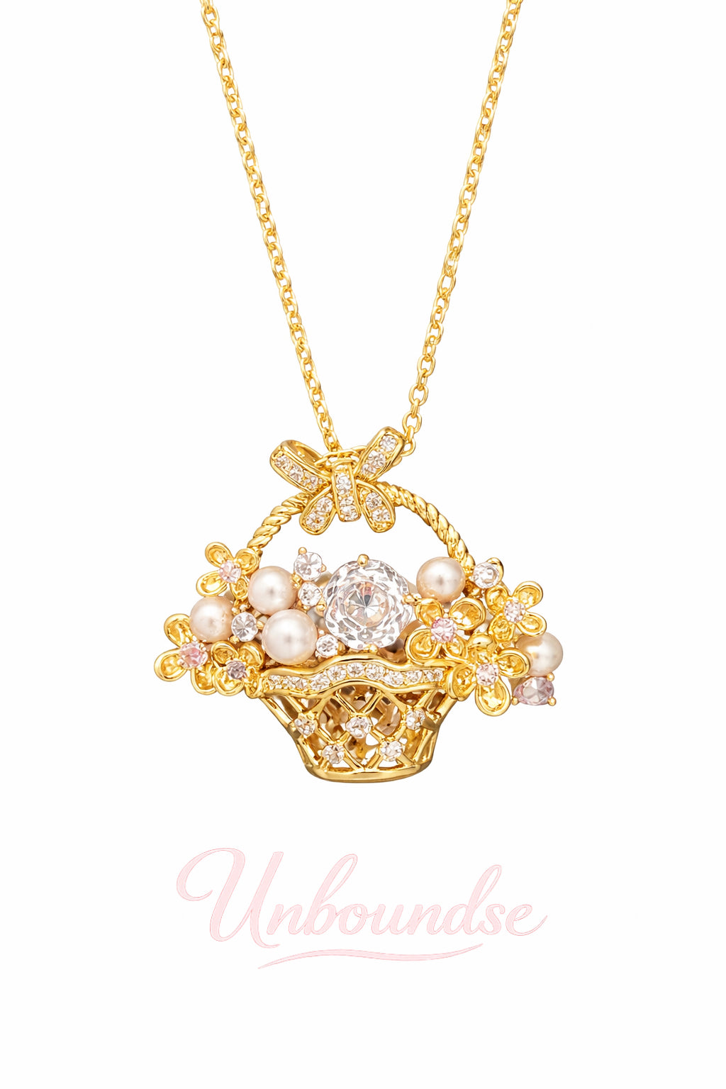 18K Gold Plated Pearl Bow Necklace