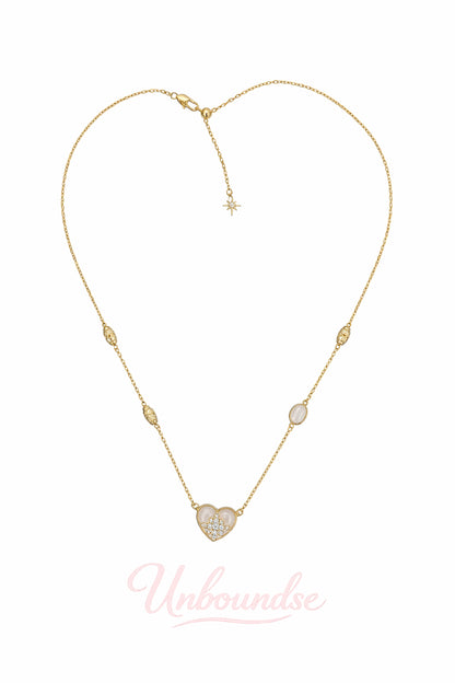 Herzförmige Muschelkette, 18 Karat vergoldet