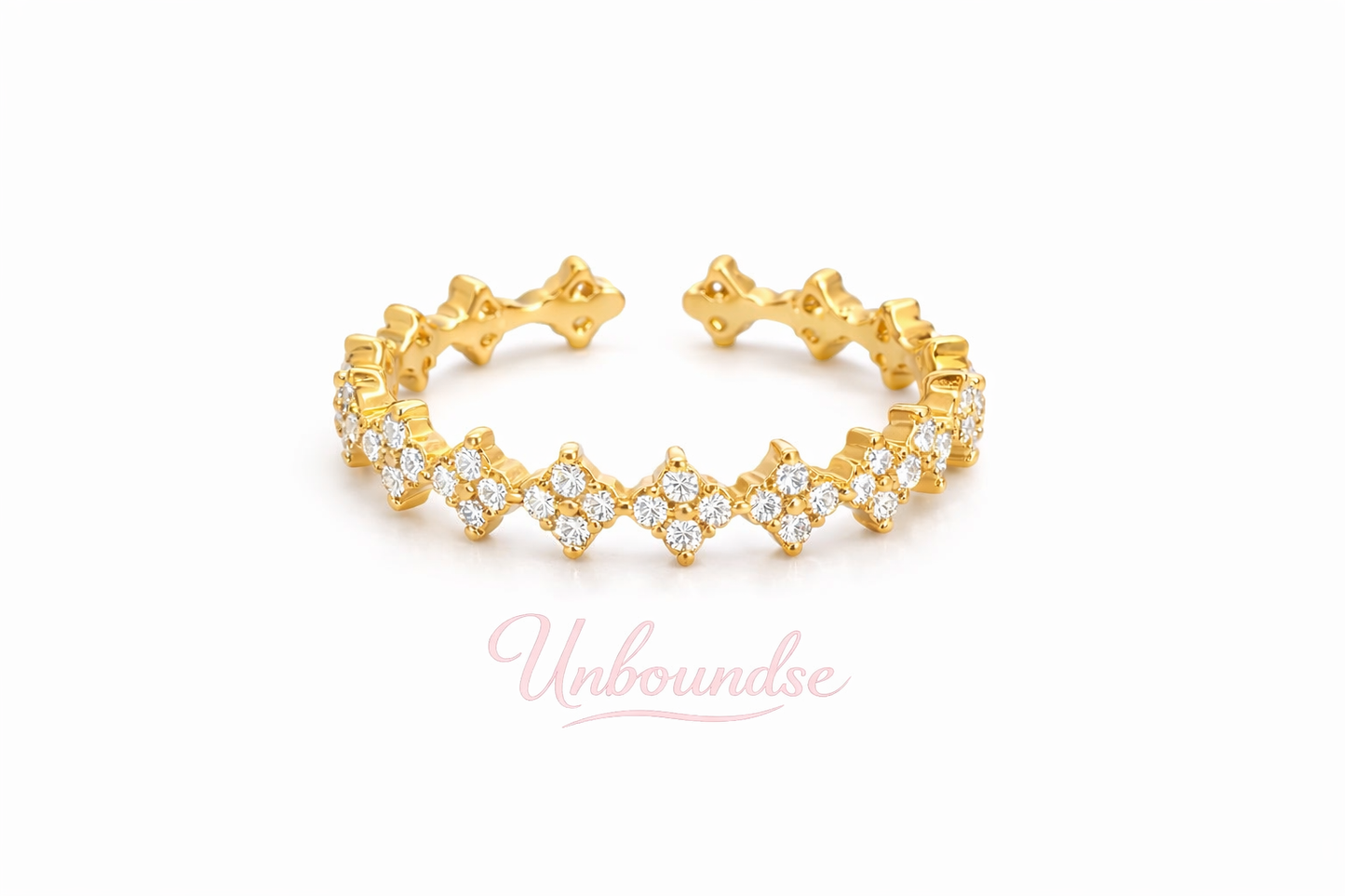 Offener Ring „Little Bloom“ – 18 Karat vergoldeter, verstellbarer Blumenring