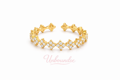 Offener Ring „Little Bloom“ – 18 Karat vergoldeter, verstellbarer Blumenring