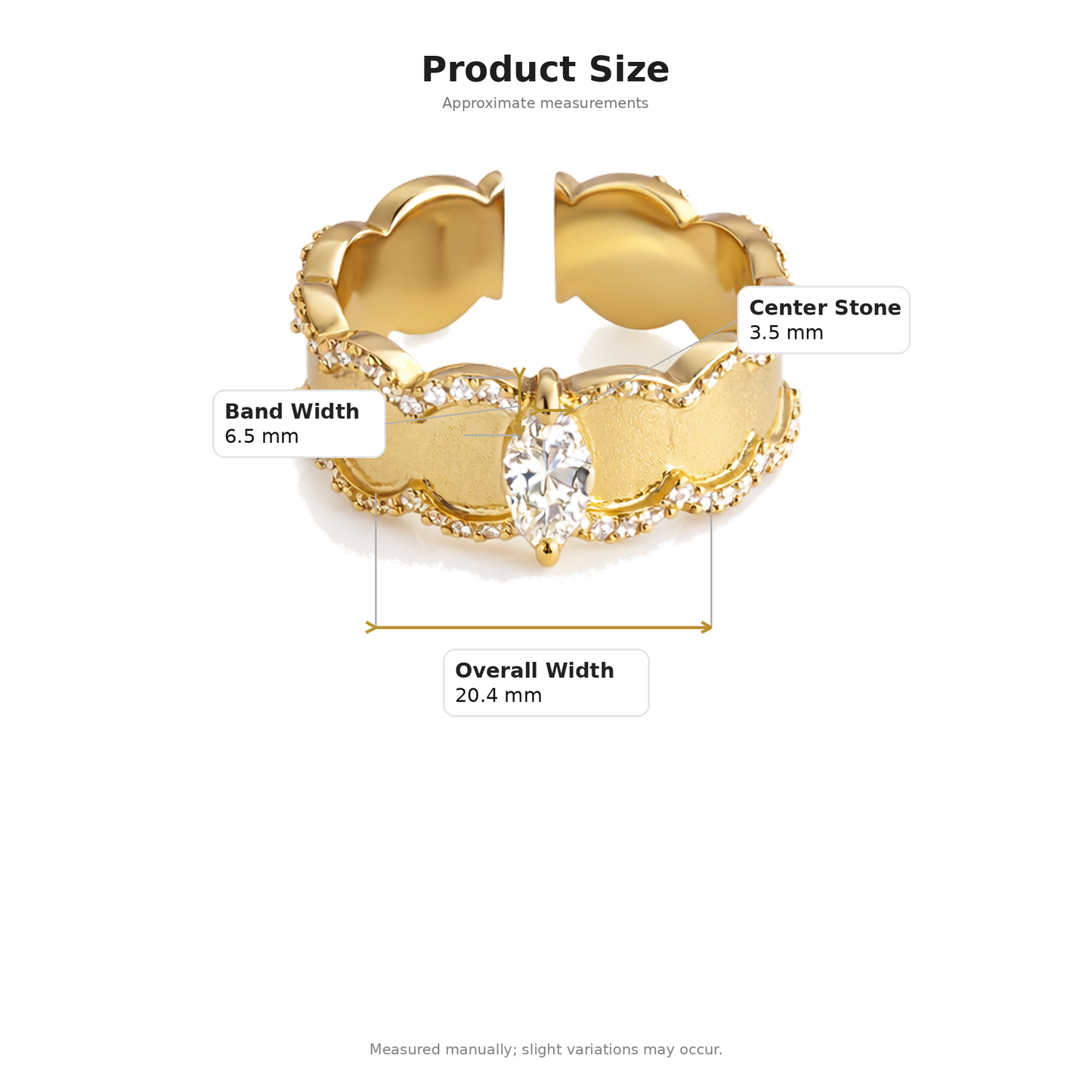 Vintage-Inspired Brushed Gold Scalloped Ring