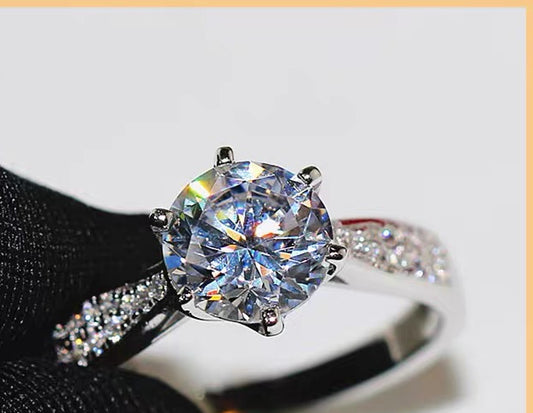 Dainty Round Cut Cushion Halo Pavé Band Ring(Adjustable Ring)