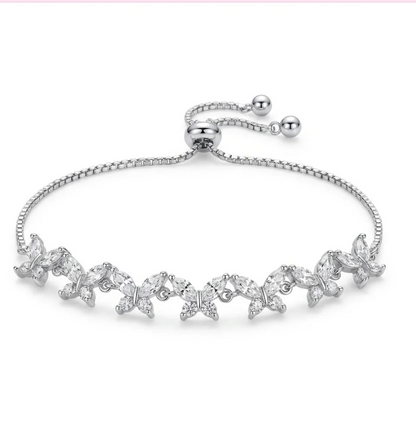 Sparkling Butterfly Dream - Adjustable Zirconia Bracelet
