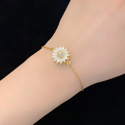 “Sun-Kissed” Rotating Sunflower Bracelet - Find Your Inner Light