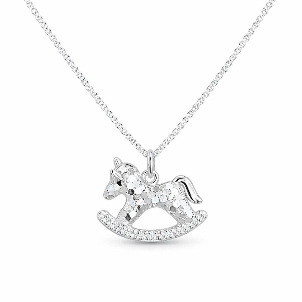 Silver Rocking Horse Necklace
