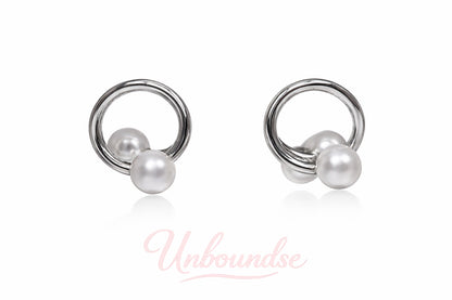 Perlenwickel-Ohrstecker aus Silber