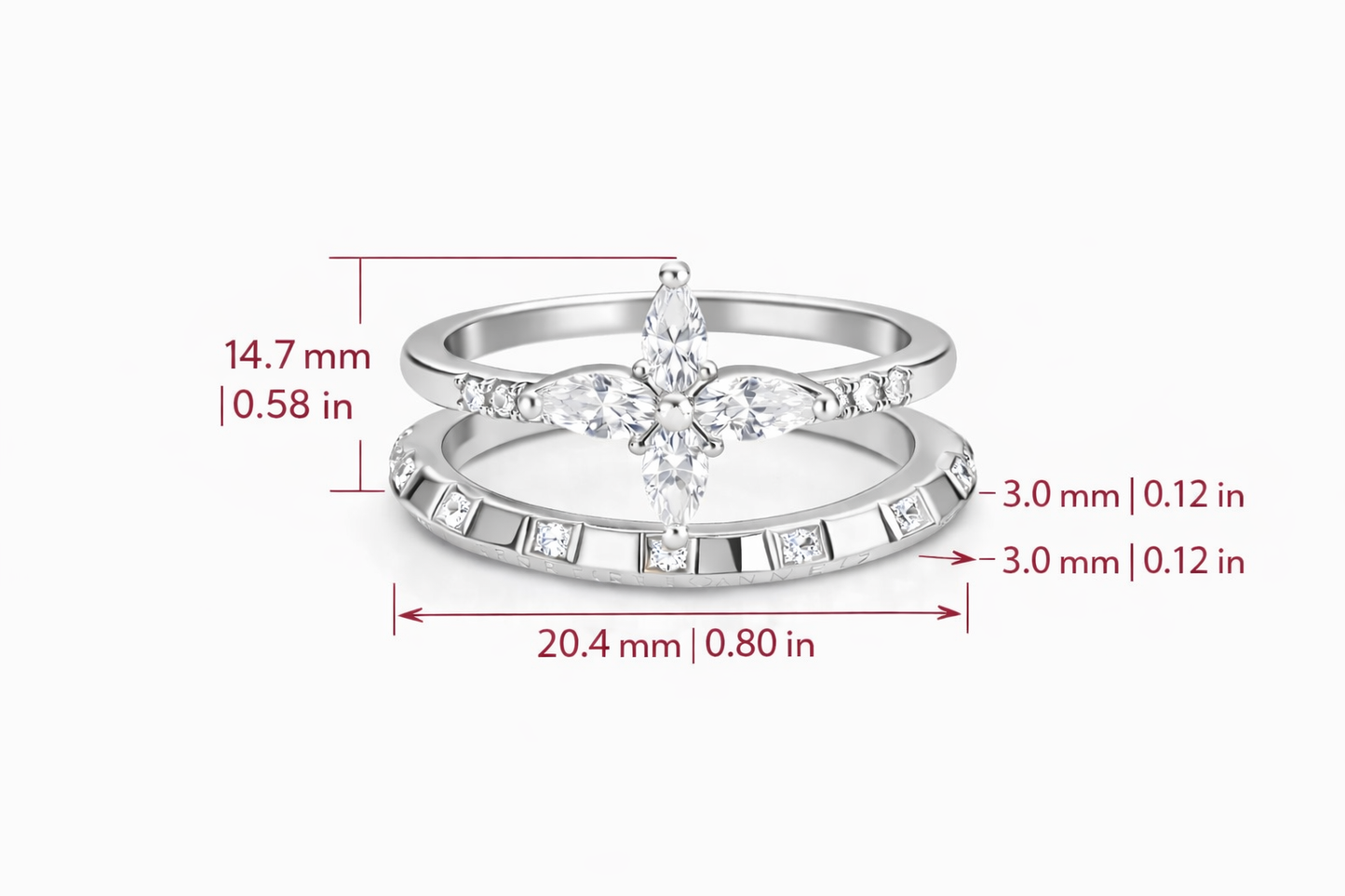 Golden Bloom Stack Ring Set-18K Gold Plated