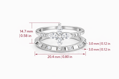 Golden Bloom Stack Ring Set-18K Gold Plated