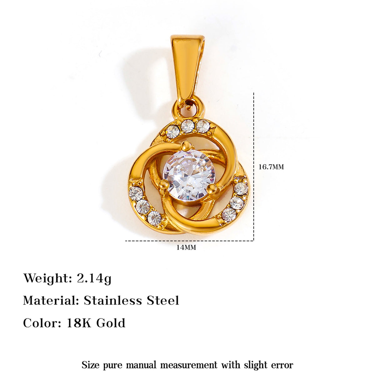 Gold Crystal Heart & Lucky Charm Pendants