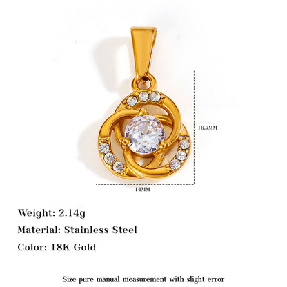 Gold Crystal Heart & Lucky Charm Pendants
