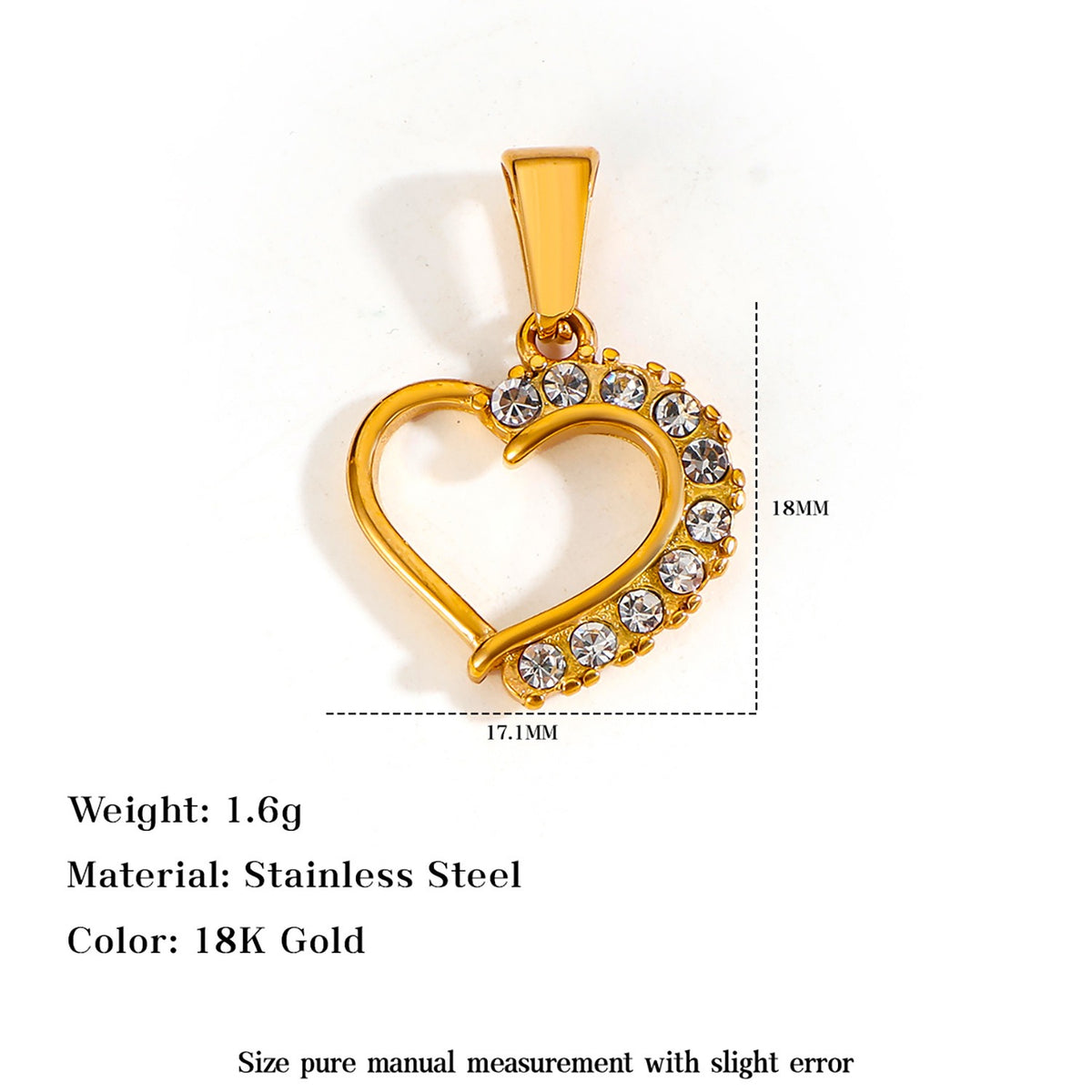 Gold Crystal Heart & Lucky Charm Pendants