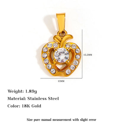 Gold Crystal Heart & Lucky Charm Pendants