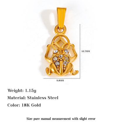 Gold Crystal Heart & Lucky Charm Pendants