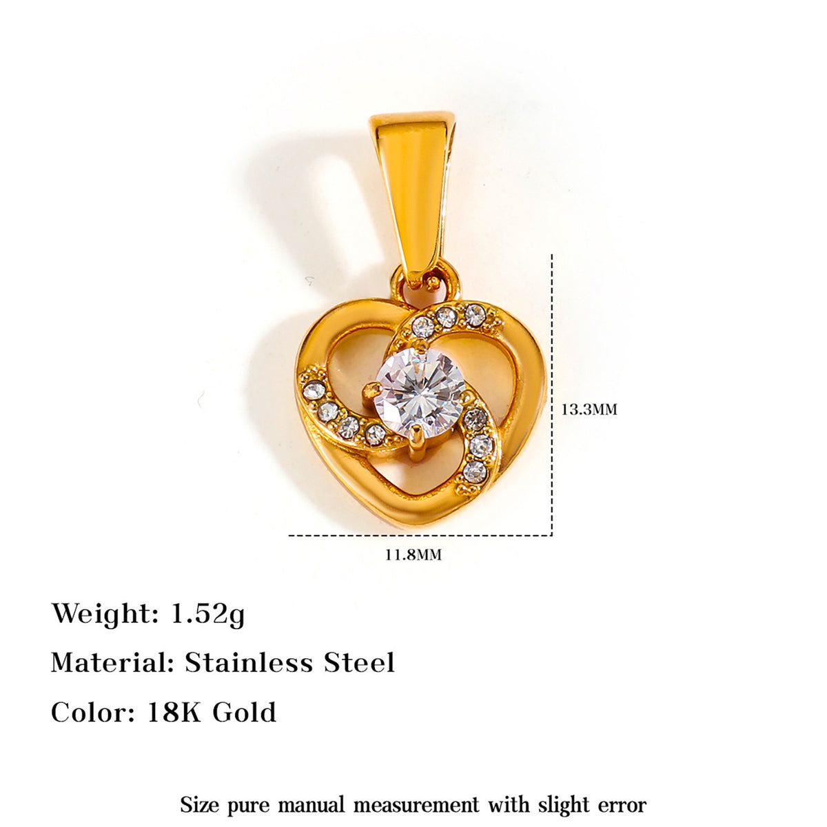 Gold Crystal Heart & Lucky Charm Pendants