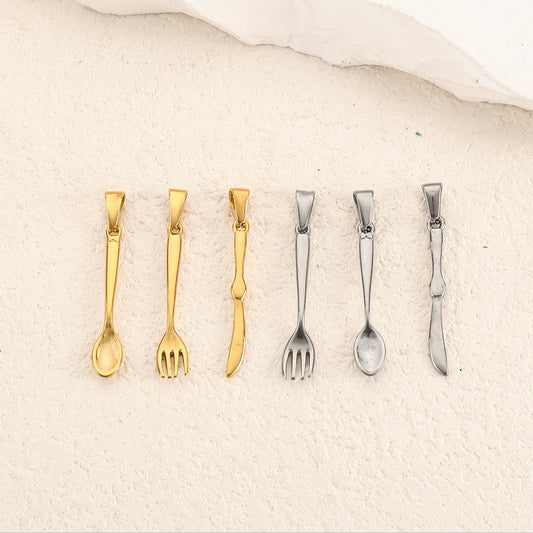 Mini Cutlery Pendant Charms – Gold & Silver