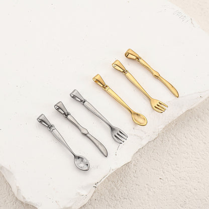 Mini Cutlery Pendant Charms – Gold & Silver
