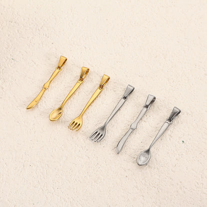 Mini Cutlery Pendant Charms – Gold & Silver
