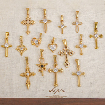 Sparkling Cross Stainless Steel Pendant Collection main image