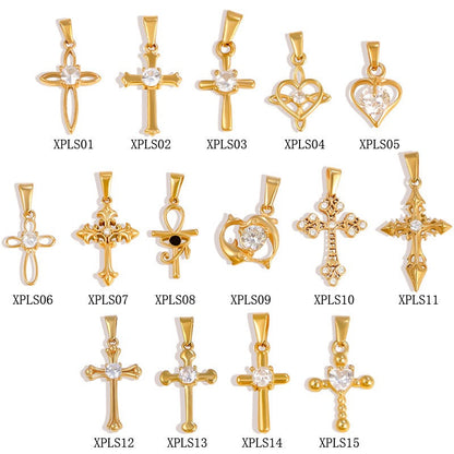 Sparkling Cross Stainless Steel Pendant Collection gallery image 2