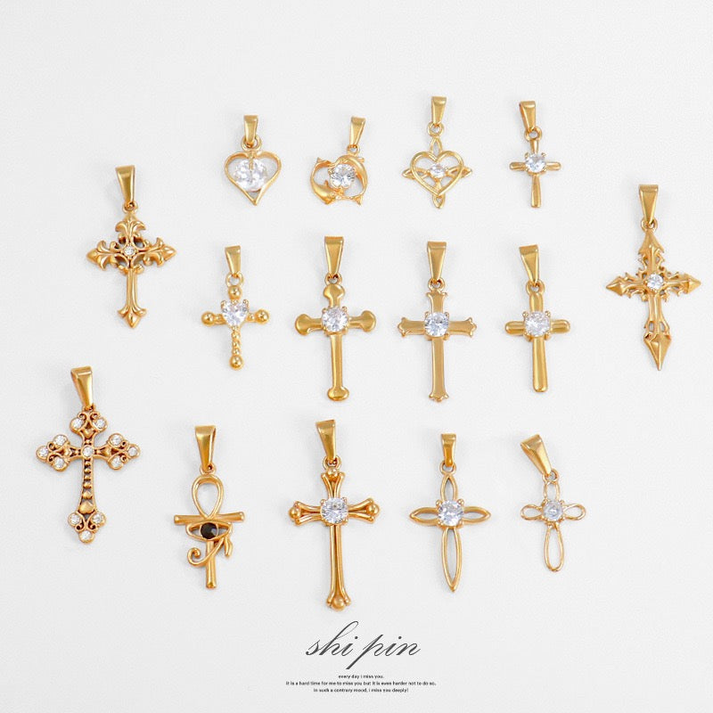 Sparkling Cross Stainless Steel Pendant Collection gallery image 3