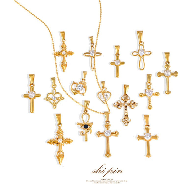 Sparkling Cross Stainless Steel Pendant Collection gallery image 6