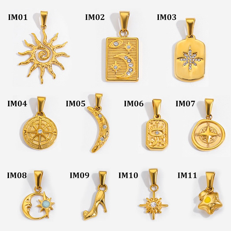 Celestial & Symbol Stainless Steel Pendant Collection gallery image 5