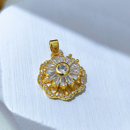 Rotating Floral & Sparkle Copper Pendant Collection style 2