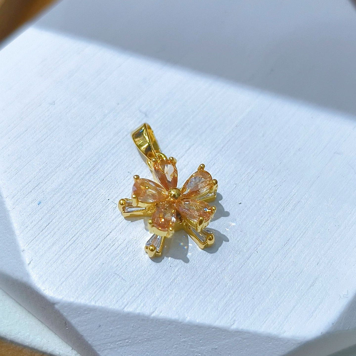 Rotating Floral & Sparkle Copper Pendant Collection style 4