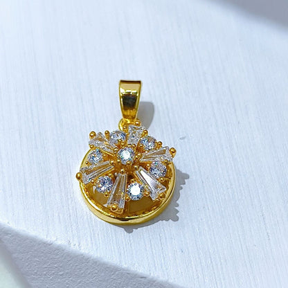 Rotating Floral & Sparkle Copper Pendant Collection style 9