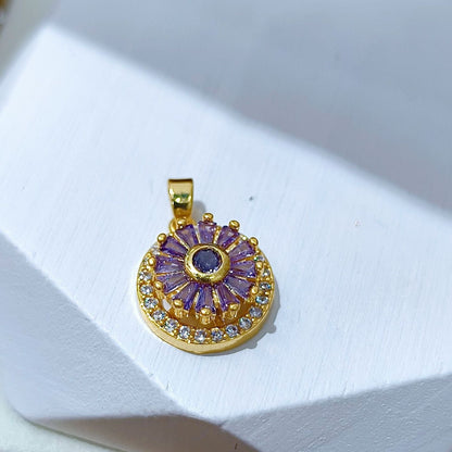Rotating Floral & Sparkle Copper Pendant Collection style 20