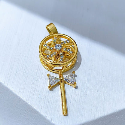 Rotating Floral & Sparkle Copper Pendant Collection style 21
