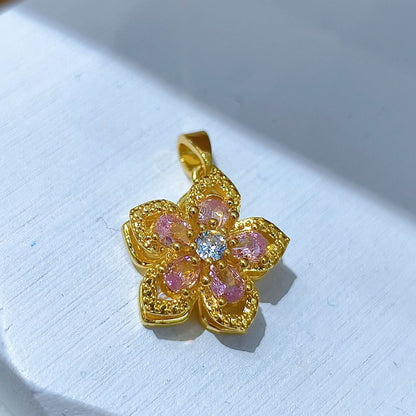 Rotating Floral & Sparkle Copper Pendant Collection style 40