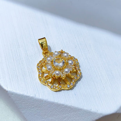 Rotating Floral & Sparkle Copper Pendant Collection style 49