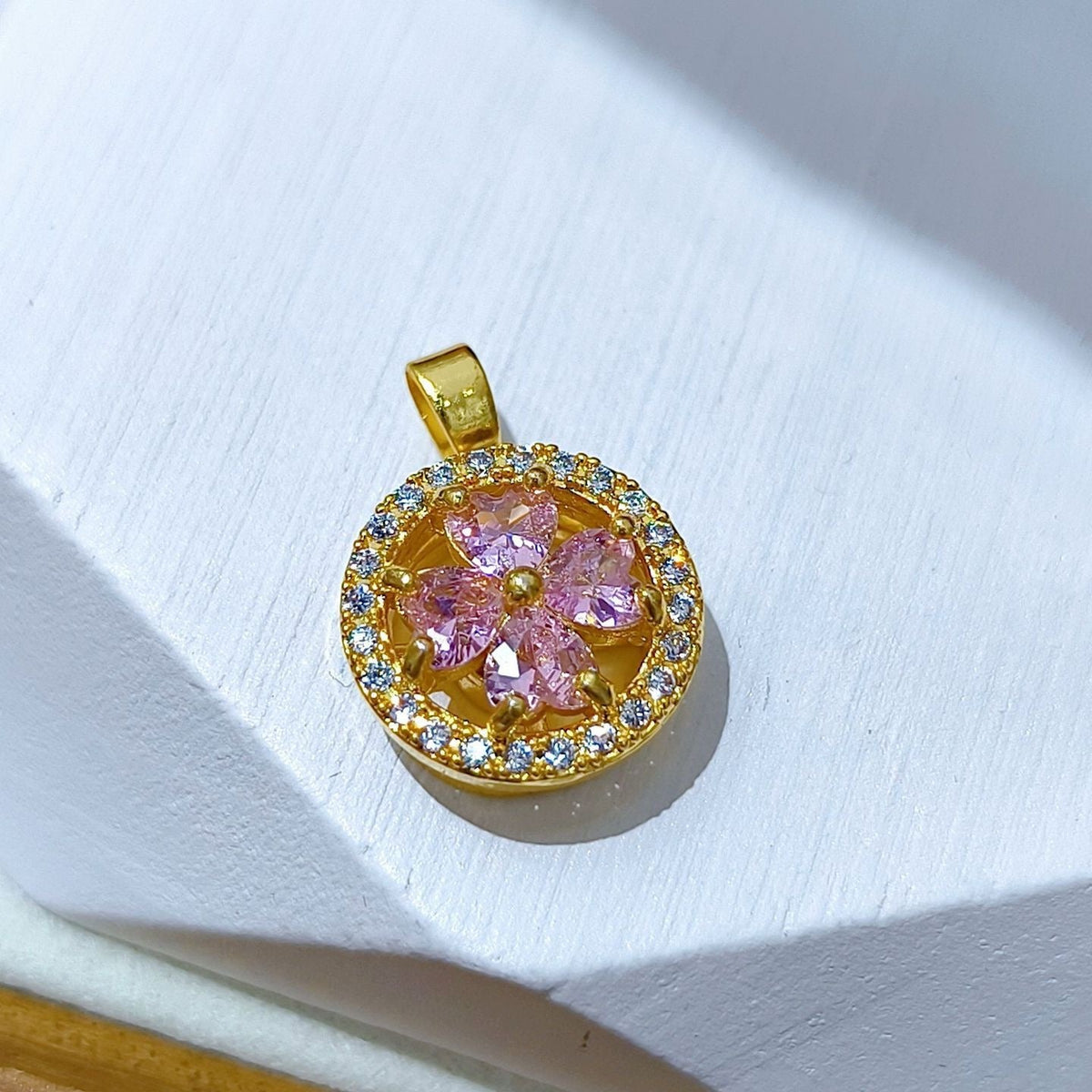 Rotating Floral & Sparkle Copper Pendant Collection style 53