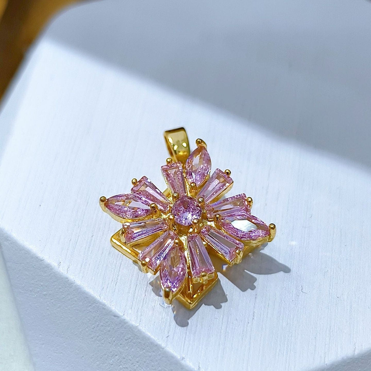 Rotating Floral & Sparkle Copper Pendant Collection style 66