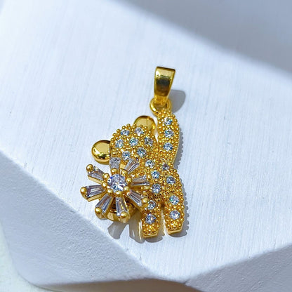 Rotating Floral & Sparkle Copper Pendant Collection style 68