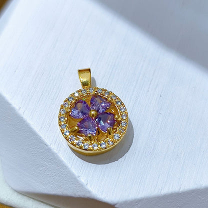 Rotating Floral & Sparkle Copper Pendant Collection style 93