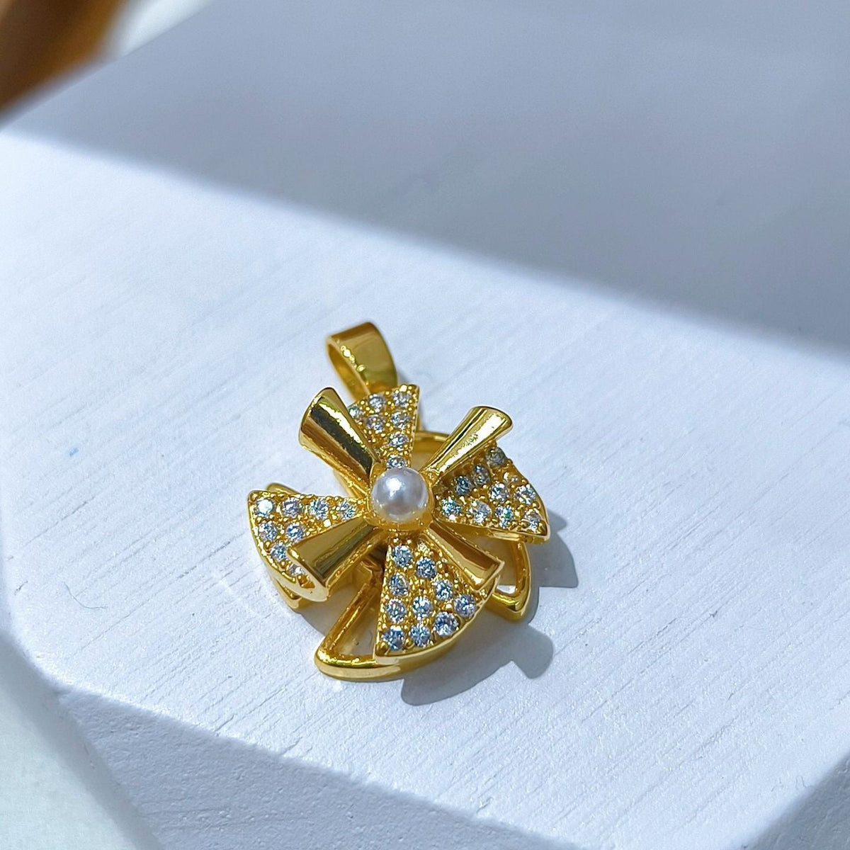 Rotating Floral & Sparkle Copper Pendant Collection style 115