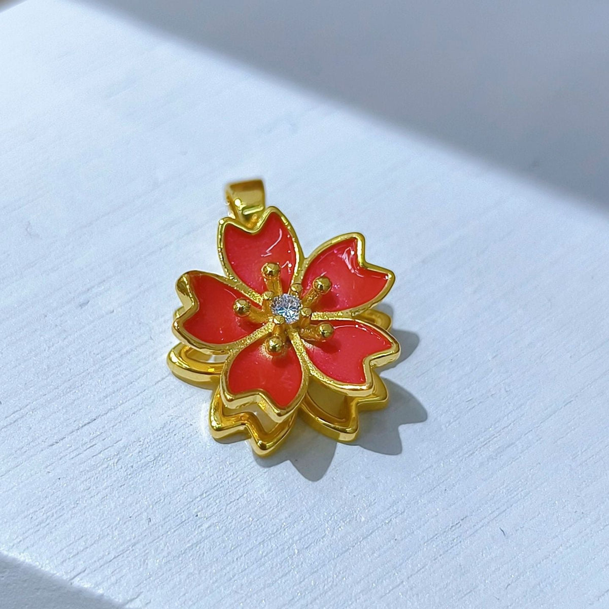 Rotating Floral & Sparkle Copper Pendant Collection style 122