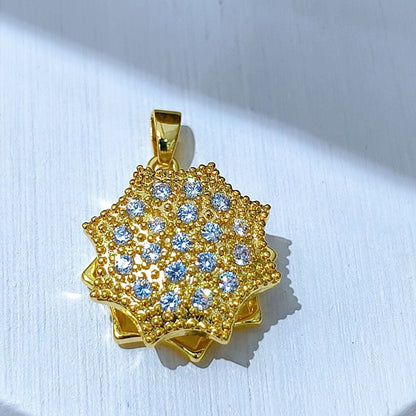 Rotating Floral & Sparkle Copper Pendant Collection style 124