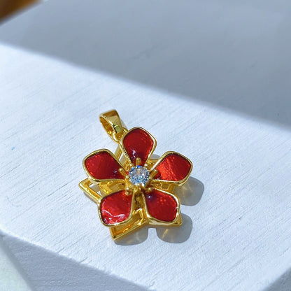 Rotating Floral & Sparkle Copper Pendant Collection style 128